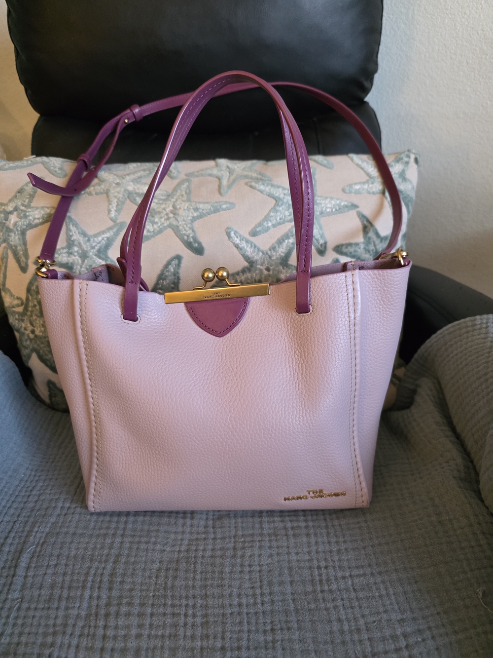 The Marc Jacobs Lilac Leather Tote with Plum Accents